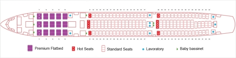 AirAsia X Airbus A330 Seats Map (Type C)